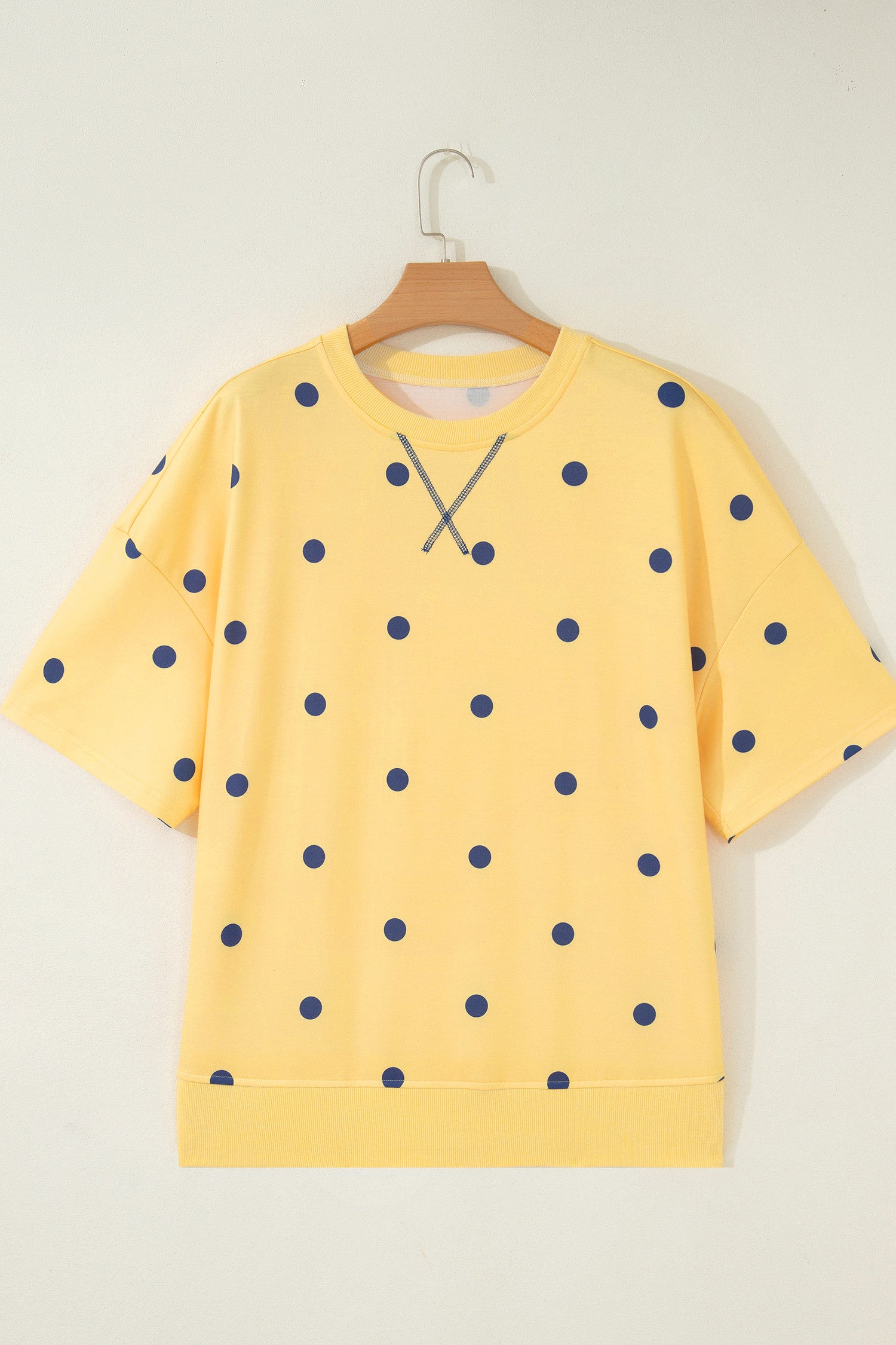 Print Crossed Seam Detail Oversize Tee